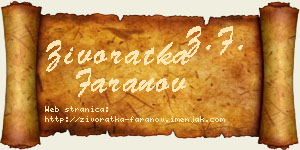 Živoratka Faranov vizit kartica